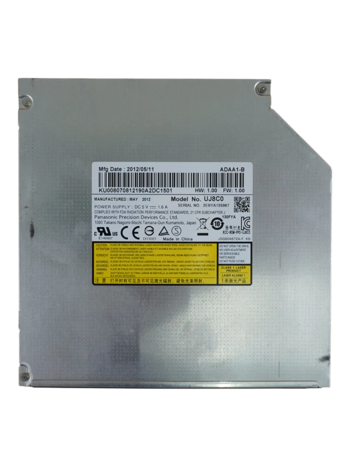 CD/DVD Привод для ноутбука, Panasonic, UJ8C0